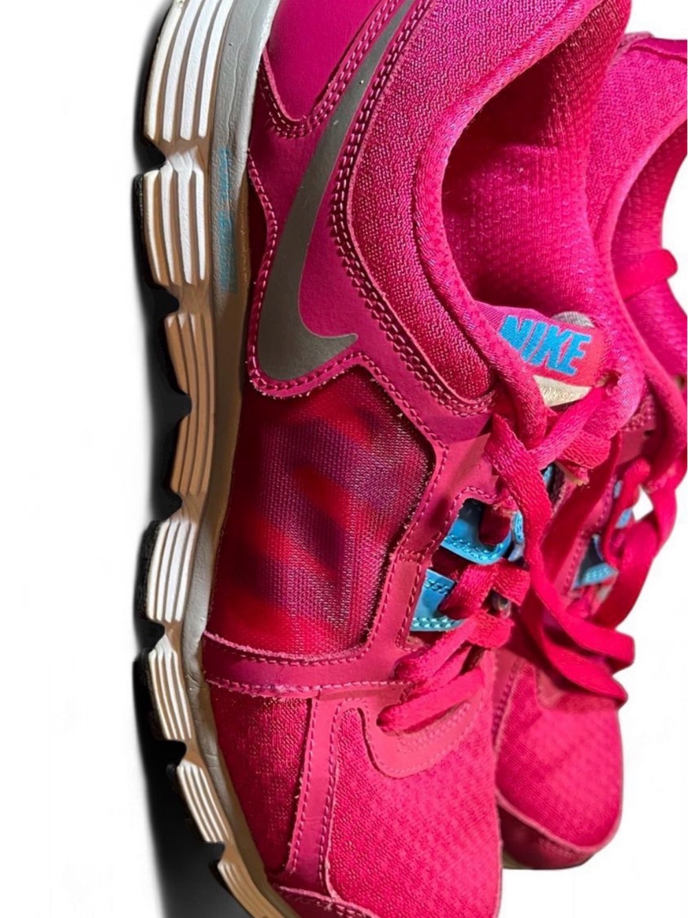 Nike Women’s Hot Pink Athletic Sneakers with Silver Swoosh